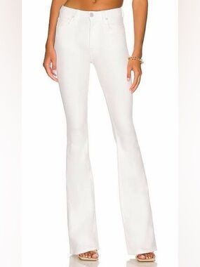 Hudson Holly White Horse Flare Wide-Leg Jeans